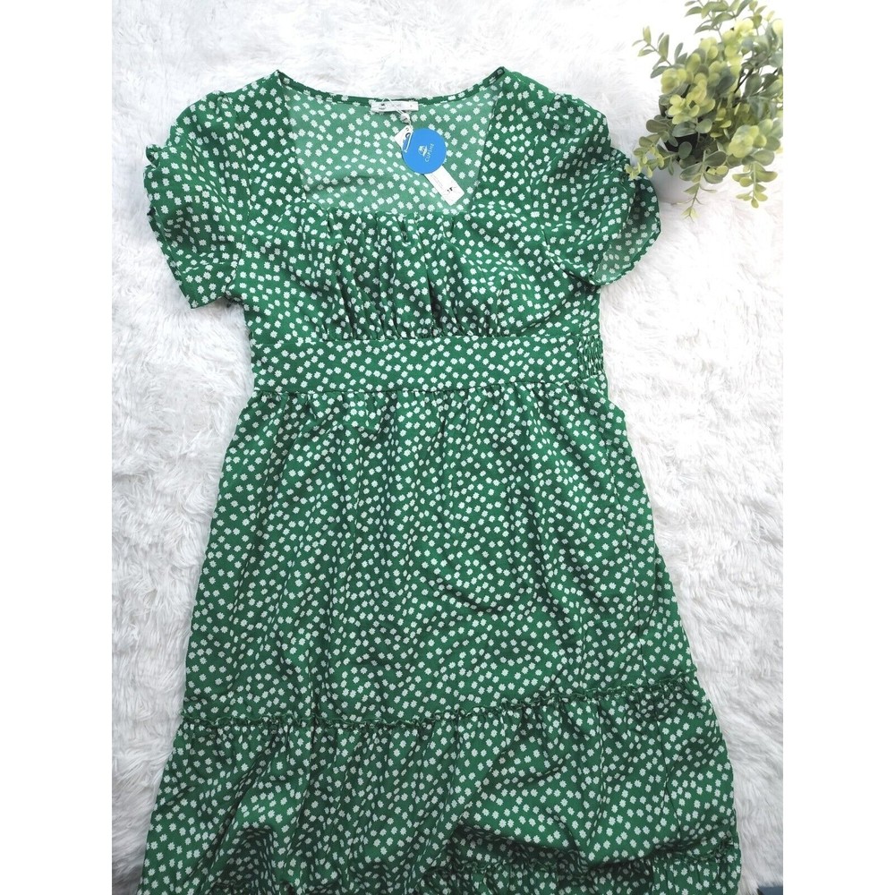 [452] New CUPSHE Green Daisy Dress